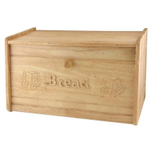 Apollo Hevea Rubber wood Wooden Carved Drop Front Bread Bin Counter Storage Box
