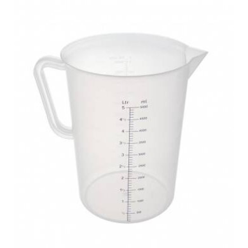 Polypropylene Measuring Jug 5 Litres Clear