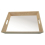 Rubber Wood Tea Tray Handles White Top Serving 1