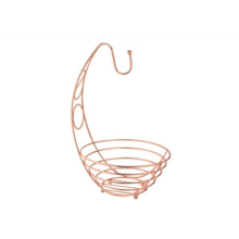 2 In 1 Copper Banana Hook Hanger Tree Fruit Bowl Fruits Vegetables Holder Basket