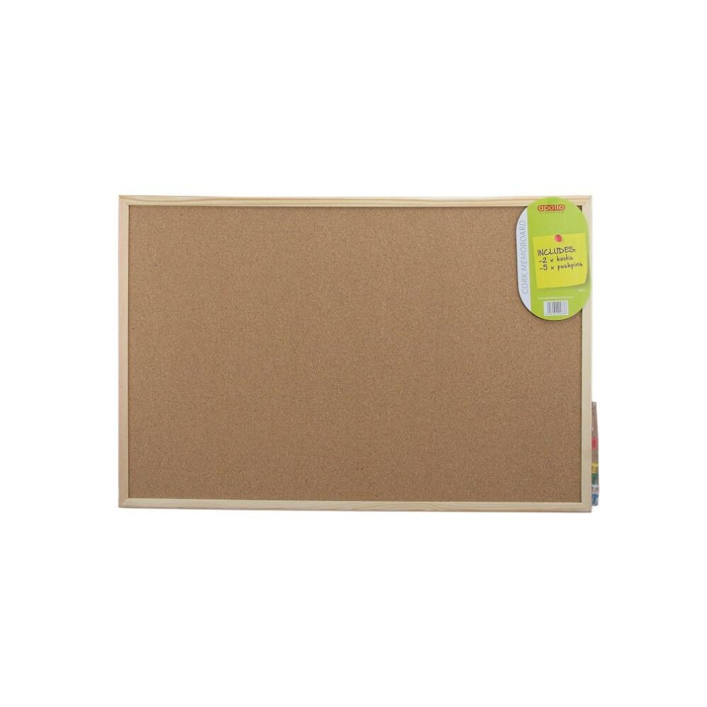 Framed Cork Memo Board Bulletin Pin Notice Display Home Office 60X40