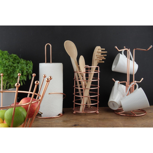 Stylish Copper Wire Finish Fruit Basket Crown Large Table Decoration 32Cm 1