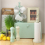 Cream Wooden Bread Bin Box Front Drop Door 5