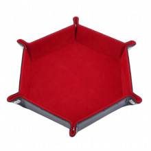 Rolling Folding Hexagon Dice Game Storage Tray Holder Double Sided Thick PU Leather&Velvet Dice Mat Office Supplies
