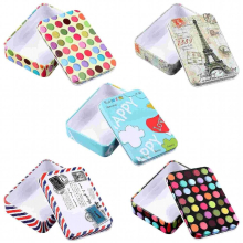 5pcs Candy Tin Rectangular Storage Boxes Christmas Gift Tin Xmas Tinplate Storage Boxes Tin Boxes with Hinged Lids