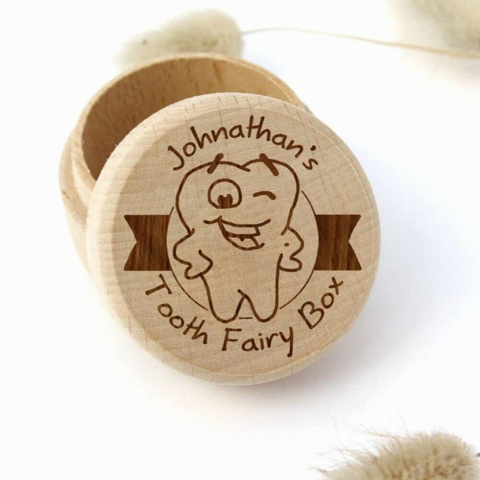 Wooden Baby Teeth Box Organizer Milk Teeth Storage Collect Deciduous First Tooth Container Kids Saver Baby Souvenirs Multicoloured