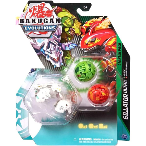 Spin Master Bakugan Evolutions Gillator Ultra Starter Pack Wrath & Warrior Whale