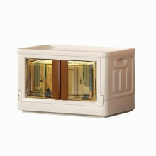 32L Storage Box High Capacity Strong Foldable Transparent Window with Handle Wardrobe Organizers Cabinets Household Products