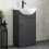 Alpine Black Freestanding Cloakroom Vanity Unit with Basin - 450mm 1