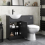 Alpine Black Toilet & Basin Vanity Unit Combination 950mm 3