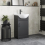 Alpine Black Freestanding Cloakroom Vanity Unit with Basin - 450mm 2
