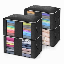 Fabric Underbed Clothes Storage Bags Zipped Organizer Box Wardrobe Folding Closet Organizer Clothes Storage Bag