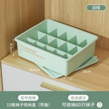 Home Compartmented storage box with lid Large capacity underwear panty socks wardrobe organizer box plastic storage containers