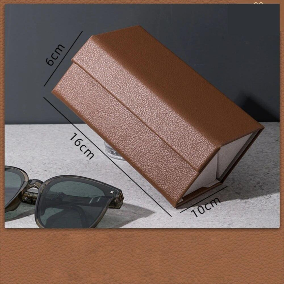 Multicoloured 2-6 Slot Sunglasses Organizer Travel Case Foldable Eyeglasses Holder Box Eyewear Storage Pu Leather Case Multi-Grid Glasses