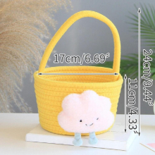 Cotton Thread Storage Bucket Baby Sundries Storage Box Hand-Carrying Cotton Rope Woven Basket Organizers Storage Basket