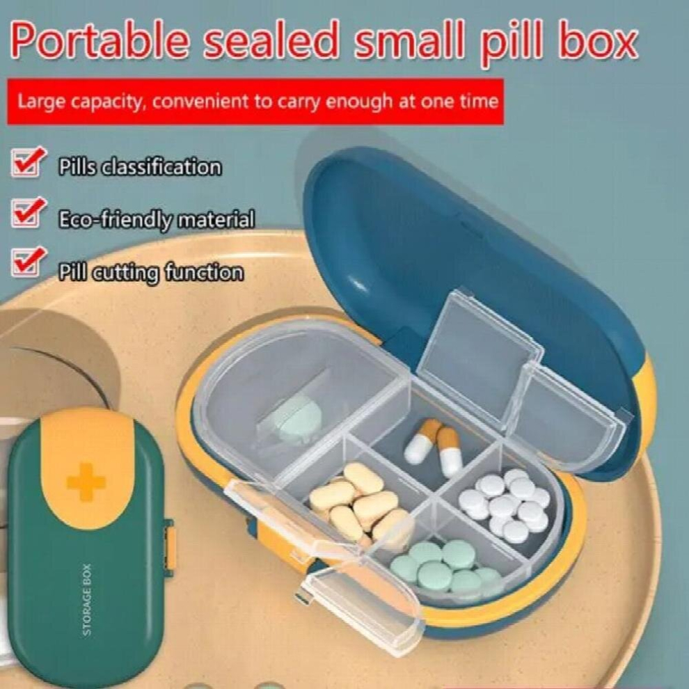 Green Portable Sealed Small Pill Box Travel Medicine Storage Medicine Storage Box
