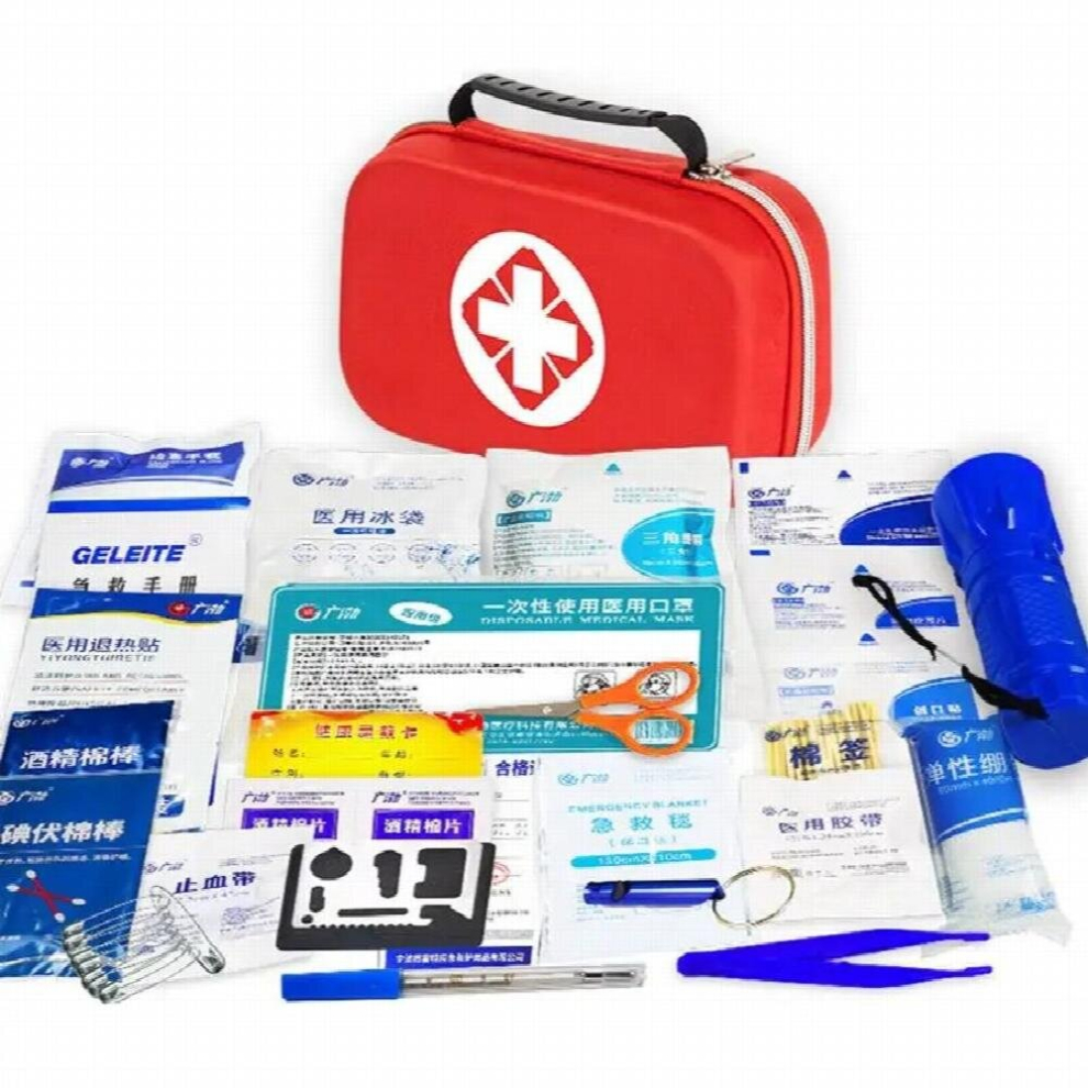 Multicoloured 27 Items Large First Aid Kits Portable Outdoor Survival Disaster Emergency Bags Large Capacity Car Medicals Package