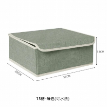 Fabric Cotton and Linen Underwear Storage Box Multi-grid Foldable Bra Organizer Box with Lid Panty Socks Storage Box