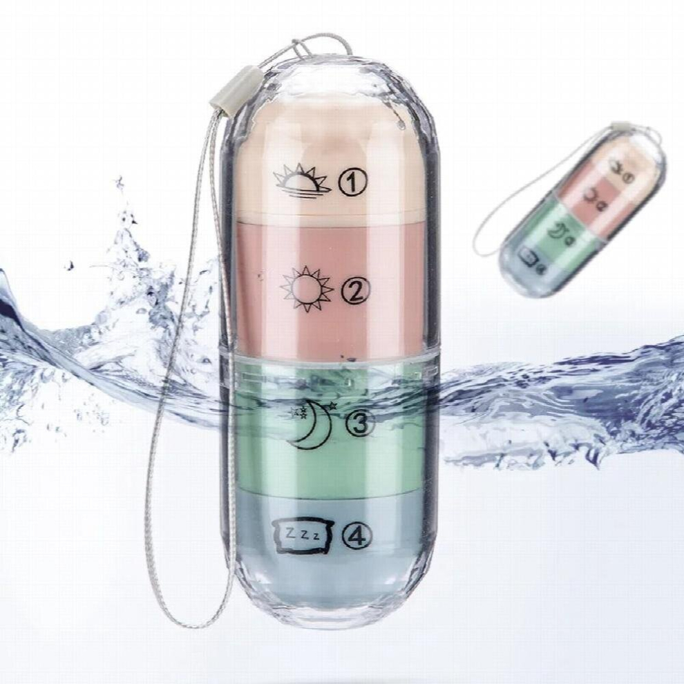 Creative portable medicine box sealed rotatable compartment box health care product storage container