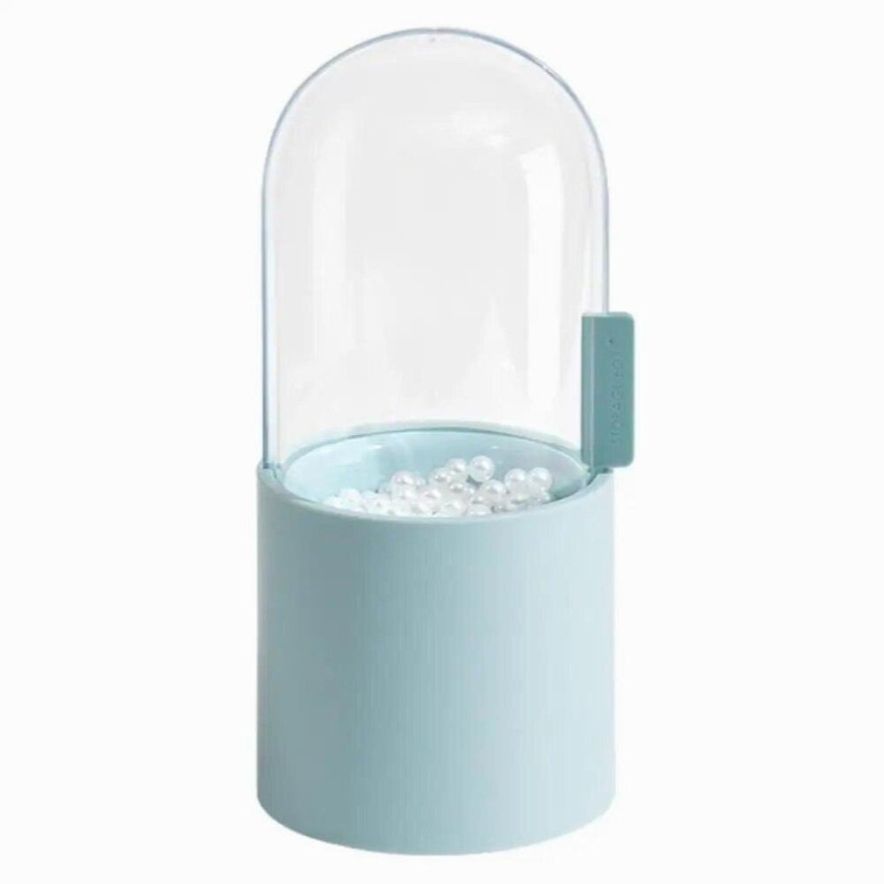 Blue Makeup Brush Holder With Lid Makeup Brushes Case For Women Dustproof Brushes Organizer Cosmetics Storage Box To Hold Makeup
