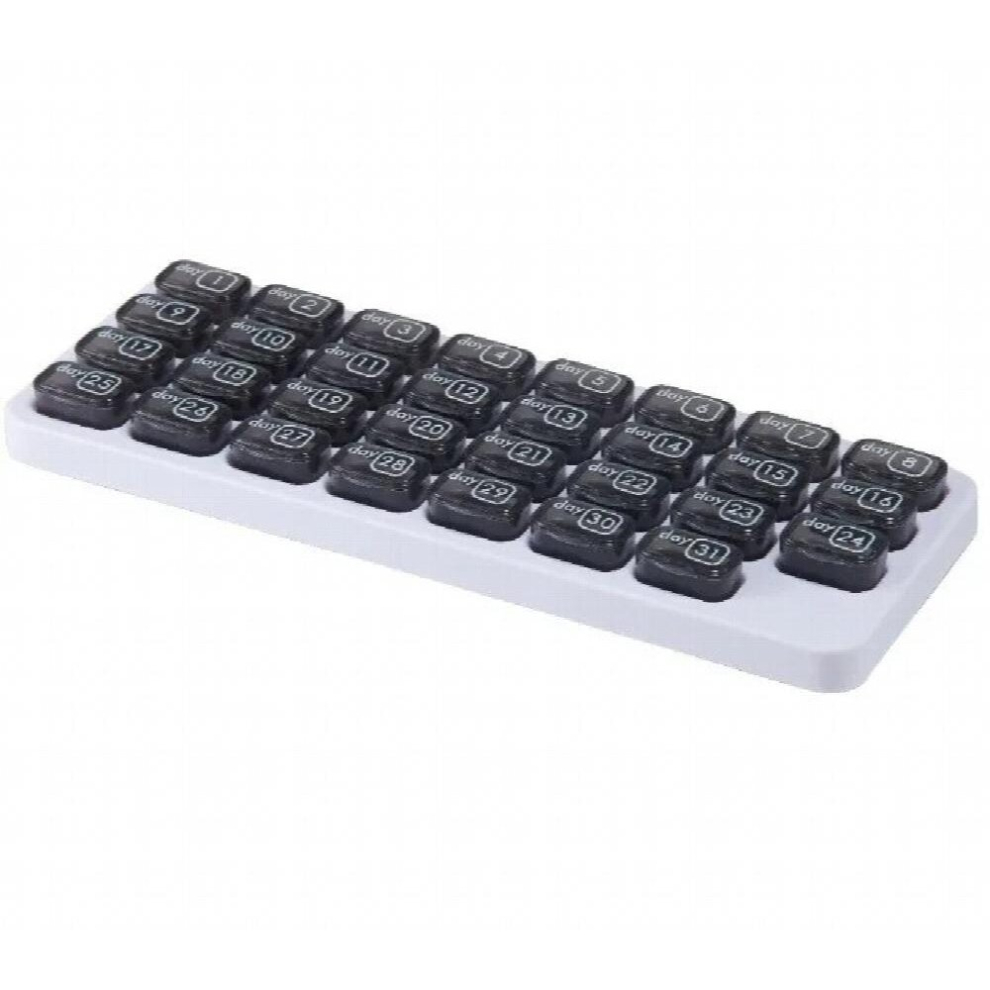 31 Monthly Pill Organizer Pods Pill Box for Travel BPA Holder for Daily Medicine and Vitamins Pastillero