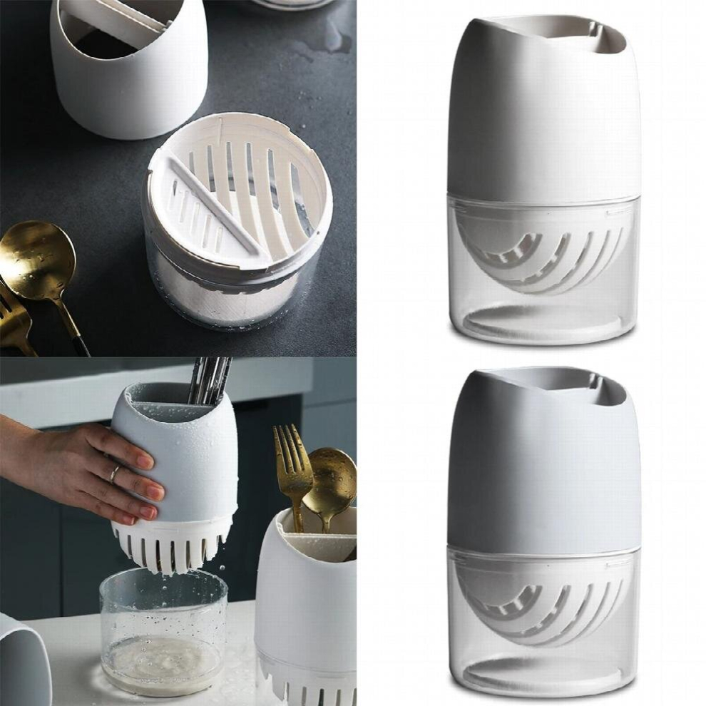 Drain Chopsticks Holder Fork Spoon Cutter Organizer Holder with Drain Hole Detachable Kitchen Utensil Holders Non-slip Anti-image-OPC-PCS67SX-NEW