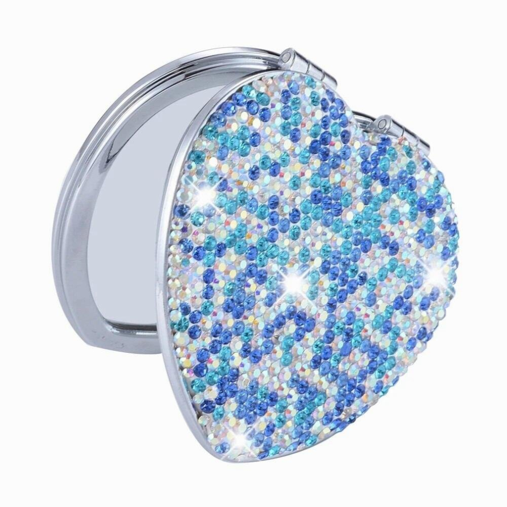 Multicoloured Ladies Compact Mirror, Small Crystal Rhinestone Pocket Mirrors For Your Purse - Perfect For Travel