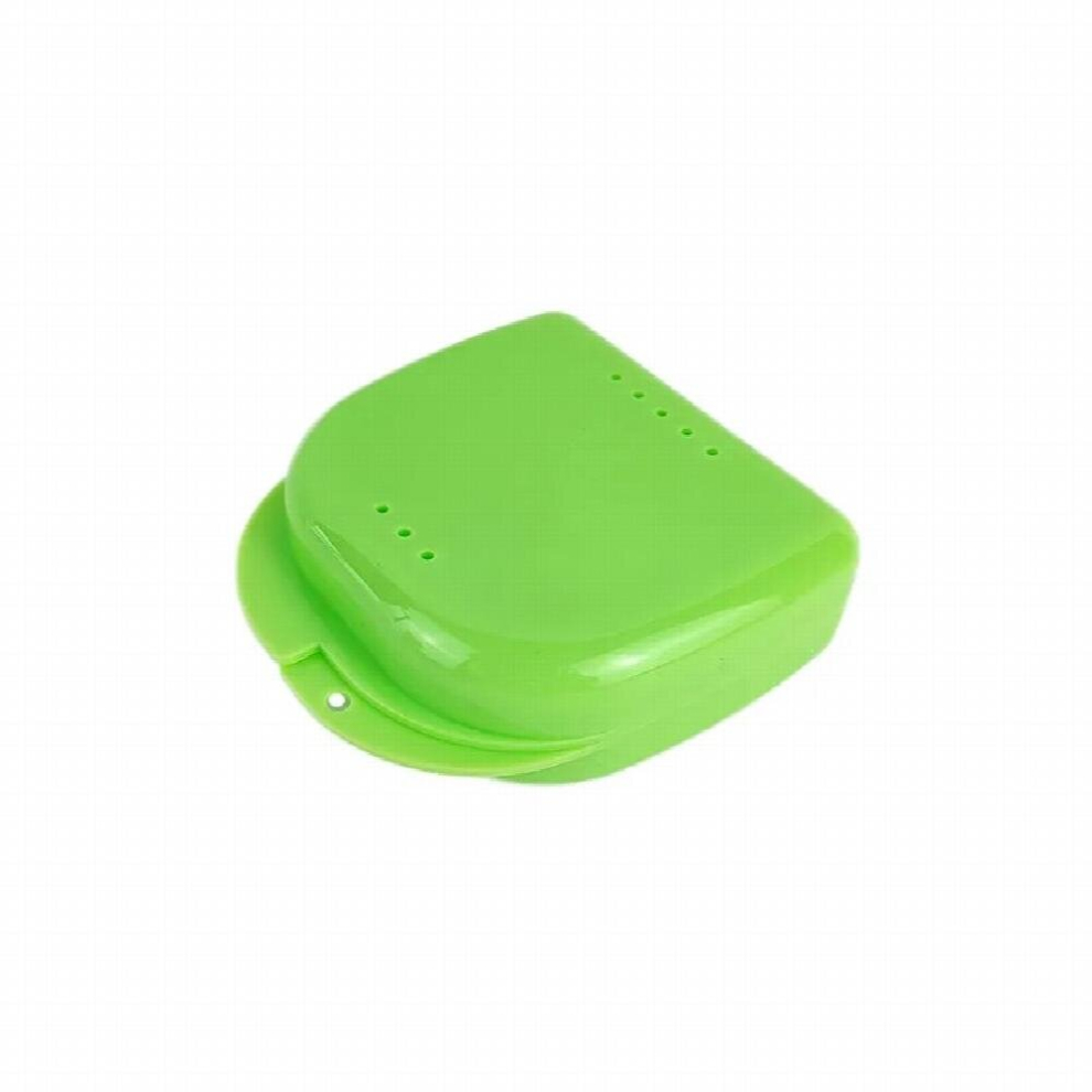 Green 1Pc Denture Storage Box Dental Orthodontic Retainer Case Mini Tooth Box False Teeth Appliance Container Mouthguard Organizer