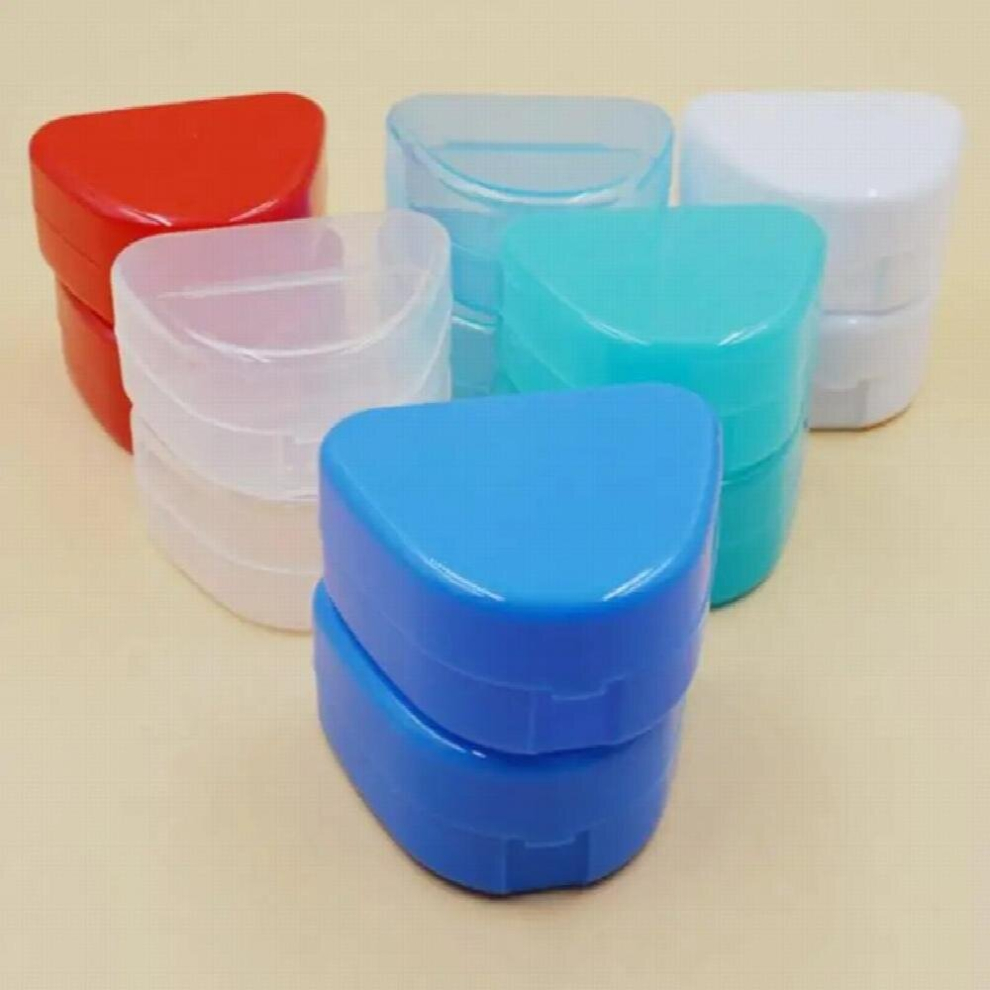 Multicoloured Elder Dental Orthodontic Retainer Denture Storage Case Box Mouthguard Container Home Random Colors Home Storage Boxes