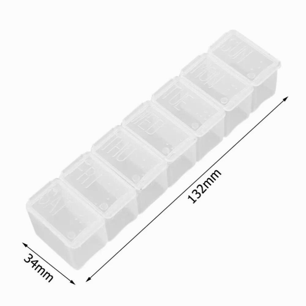 Multicoloured 14/7 Grids 7 Days Weekly Pill Case Medicine Tablet Dispenser Organizer Pill Box Splitters Pill Storage Organizer Container