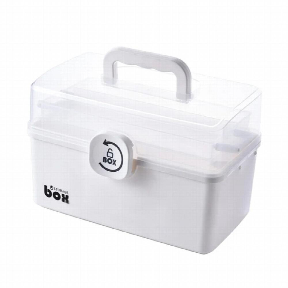 Portable First Aid Container Clear 3 Tiers Plastic Medicine Storage Box Large Capacity Family Emergency Kit Storage Organizer