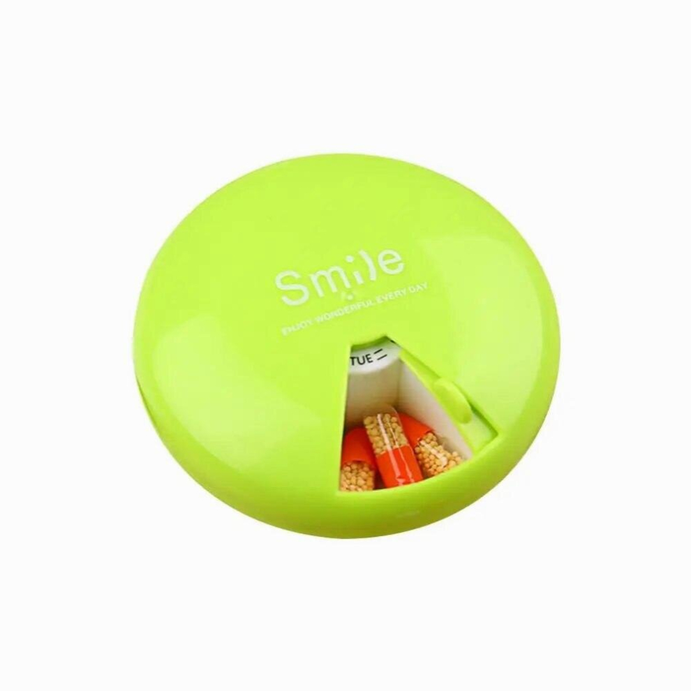 7 Days Pill Case Weekly Rotation Portable Round Pills Storage Boxs Travel Drugs Mini Medicine Container Box Vitamins Organizer