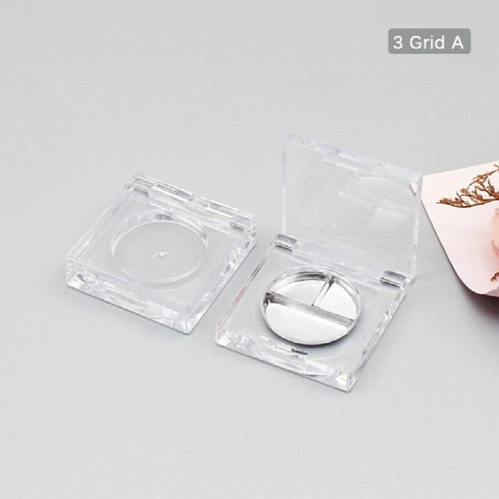 Multicoloured 1Pc Square Empty Eyeshadow Palette Plastic Cosmetic Container Clear Diy Makeup Case
