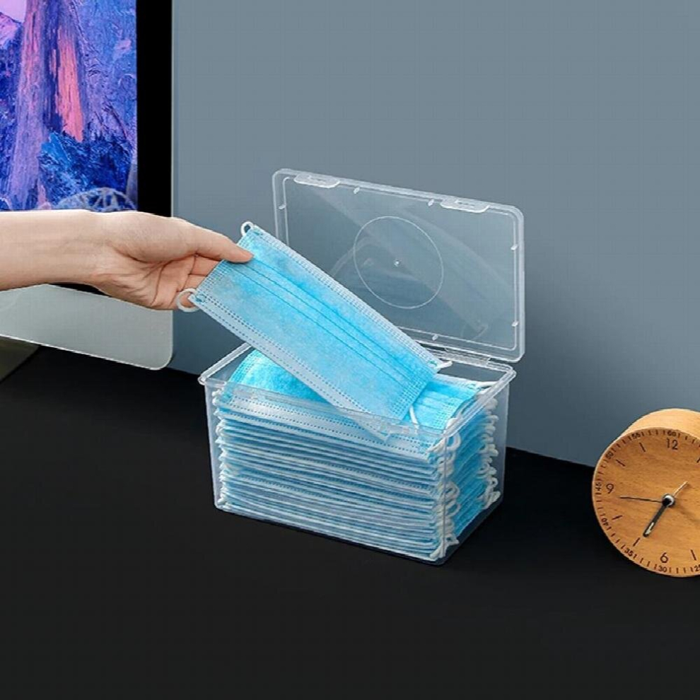 Dust Proof Transparent Mask Storage Box Wet Tissue Box Baby Wipes Dispenser Holder With Lid Large Capacity Mask Box Multicoloured