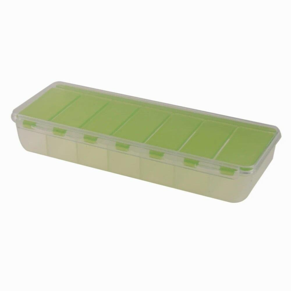 7 Compartment Remedy Organizer Dispenser Travel Medicine Seal Splitter Container Health Care Tablet Box 15.8x6x3cm