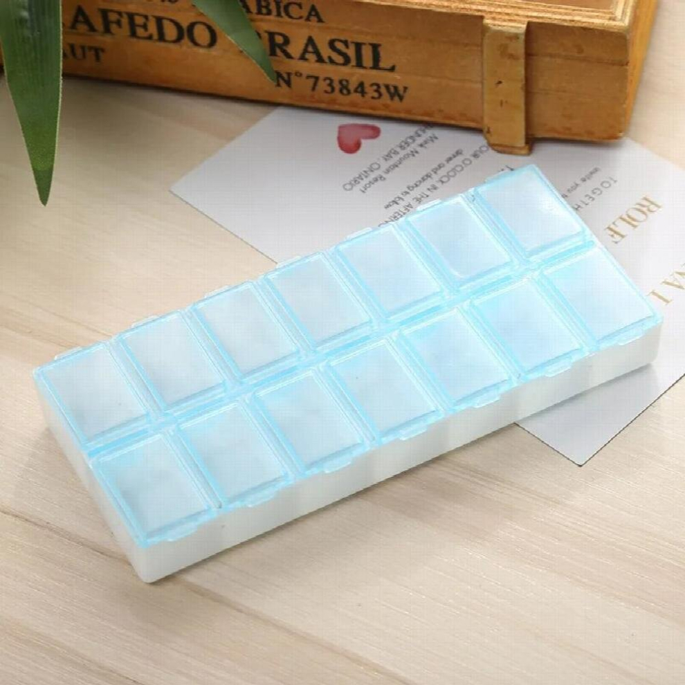 Multicoloured Portable Week Pill Box Pp Plastic Material Transparent Storage Box Pill Sorter Divider Medicine Box Medium Household Storage Box