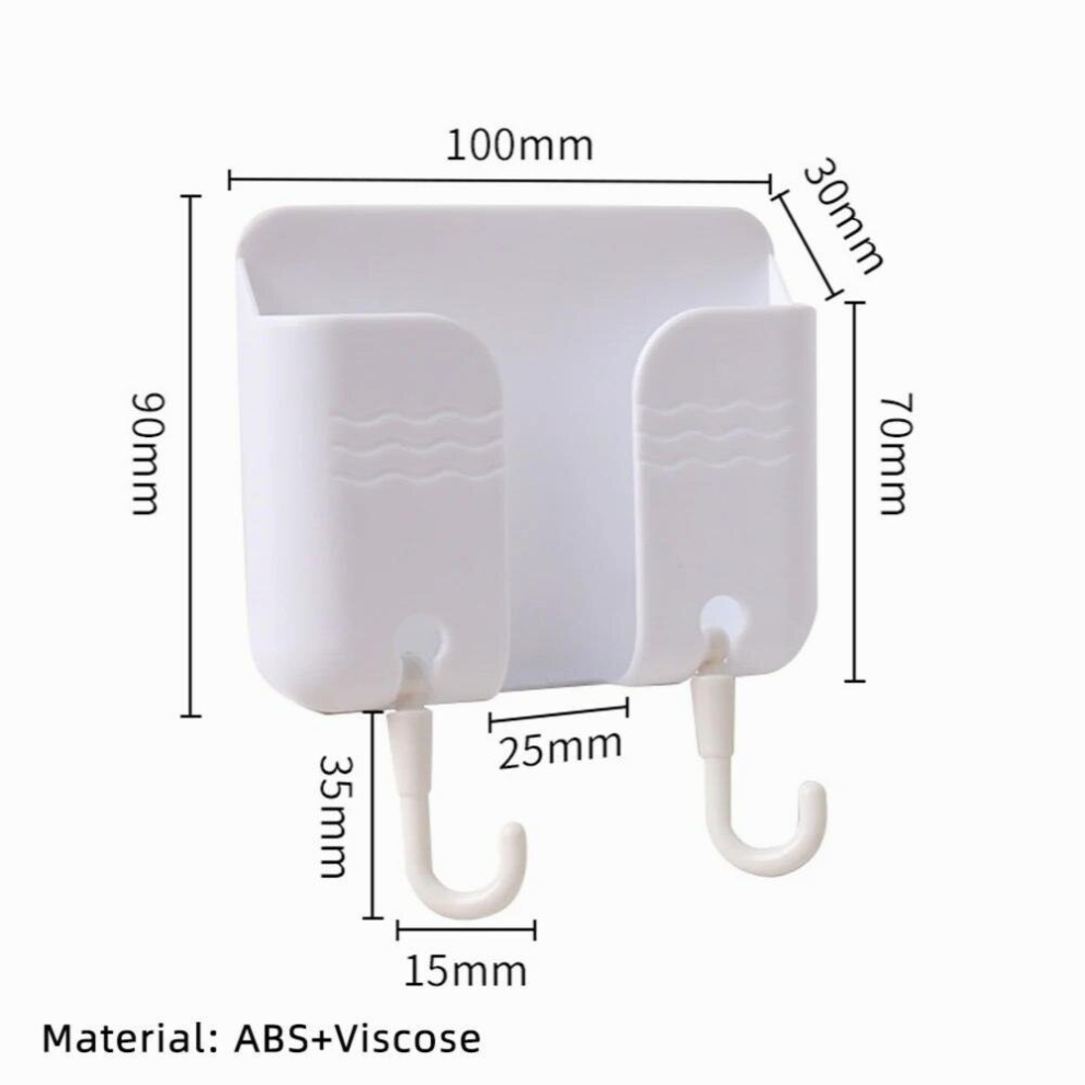 Mobile Phone Charging Hanging Holder Multifunction Wall Mounted Plug Bracket Remote Control Mounted Storage Box With Hook Multicoloured 885667167101