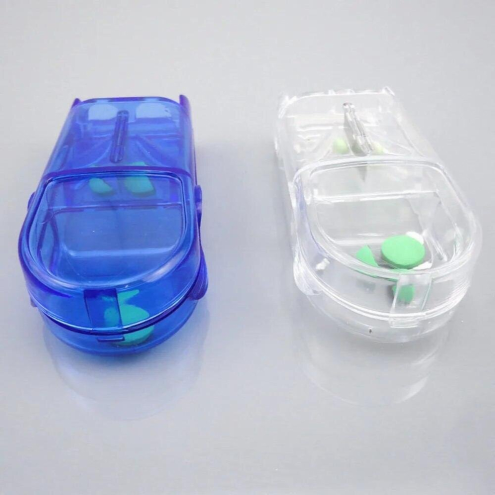 Multicoloured Decor Pill Caplets Medicine Dose Tablet Cutter Splitter Divide Compartment Storage Box ?????? ??? ????