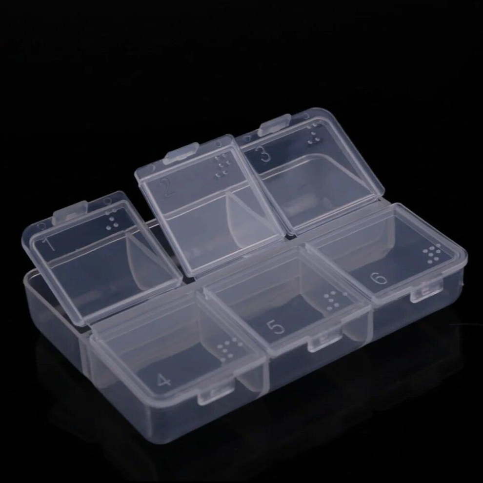 1pcs Transparent Plastic Storage Case 6 Days Tablet Pill Medicine Box Holder Storage Organizer Container Case Pill Box Splitters