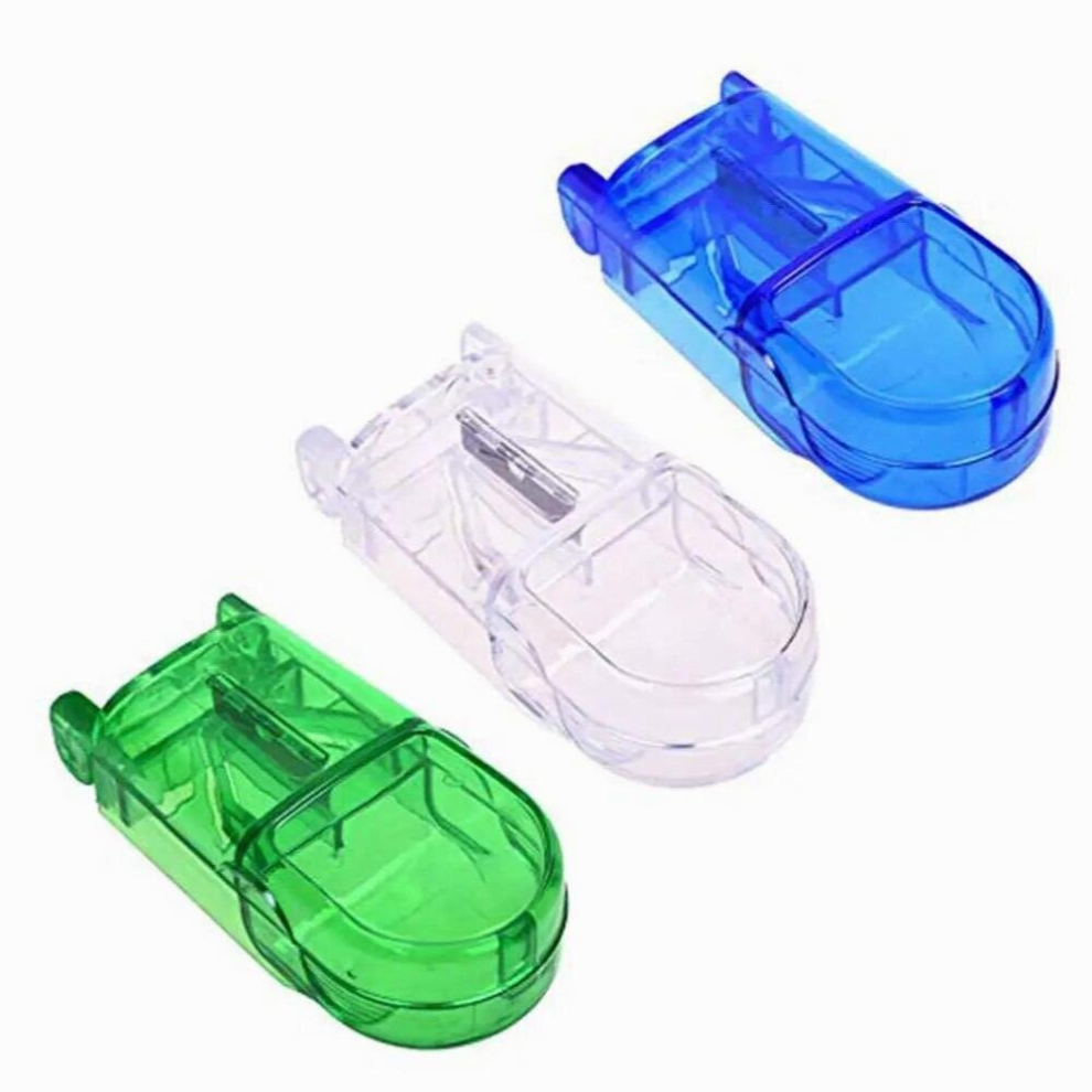 Practical Pill Storage Compartment Box Medicine Tablet Holder Safe Cutter Splitter Plastic Storage Box