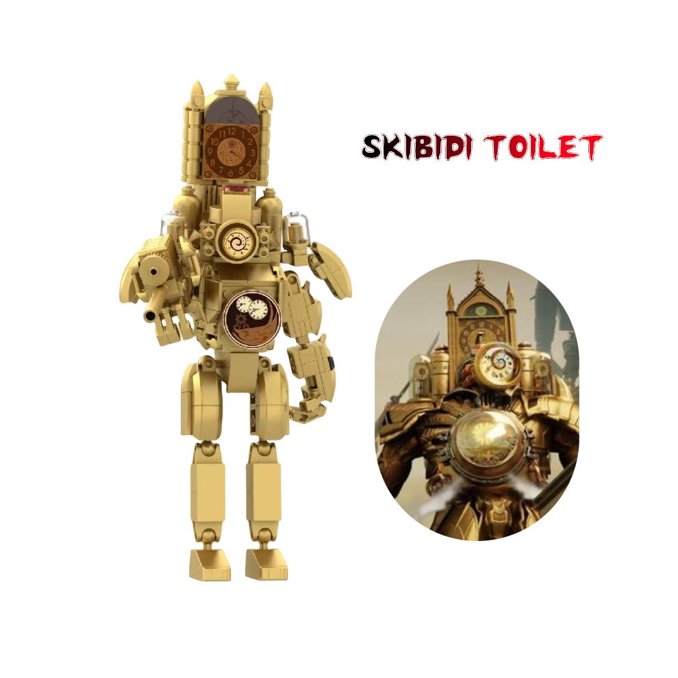 Skibidi Toilet Golden Titan Time Man Building Blocks Diy Puzzle Toy Abs Kid  Gift