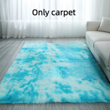 (Blue, 40*60cm/15.75*23.62in) Thickened Carpet Bedroom Square Stainresistant Tie Dye Antislip Fluffy Doormat