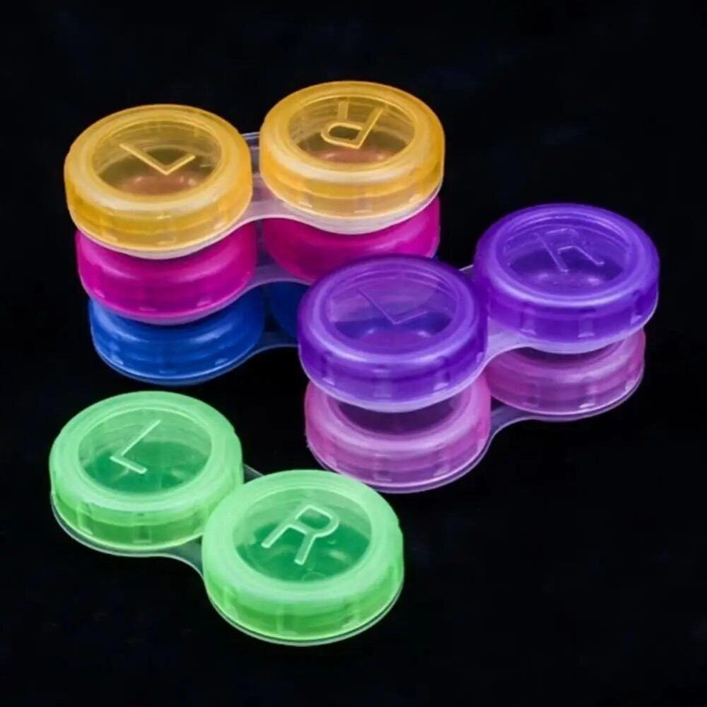 Multicoloured 10Pcs Portable Mini Travel Contact-Lenses Case Holder Box Storage Container Pocket Mini .Lens Case Easy Carry Lenses Box