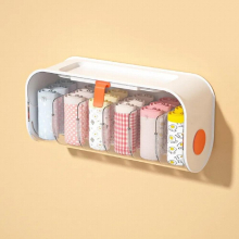 Wall Hanging Underwear Socks Storage Box Partition Removable Grid Bra With Cover Storage Household Wardrobe Finishing