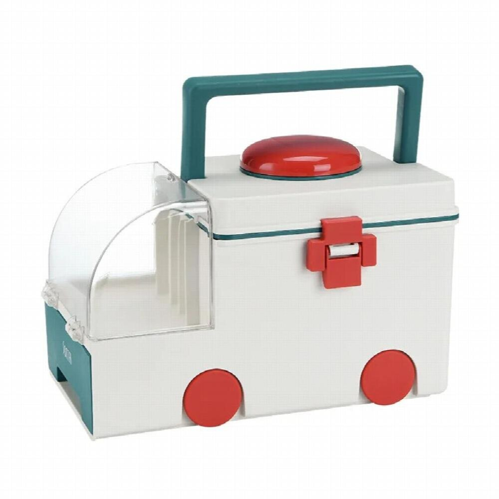 Cartoon Ambulance Shape Home Medical Box Childrens Portable Medical Box Pill Storage Box Large Capacity Plastic Medicine Box