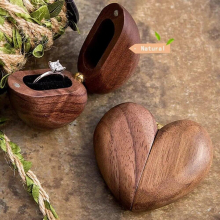 Wooden Ring Box for Wedding Wooden Ring Case Wedding Ring Holder Engagement Ring Bearer Box