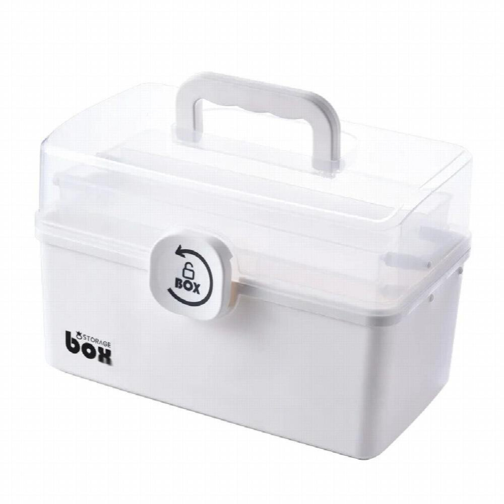 White 3 Layers Storage Boxes First Aid Kit Multifunctional Medicine Pill Boxes Plastic Large Capacity Convenient Storage Organizers