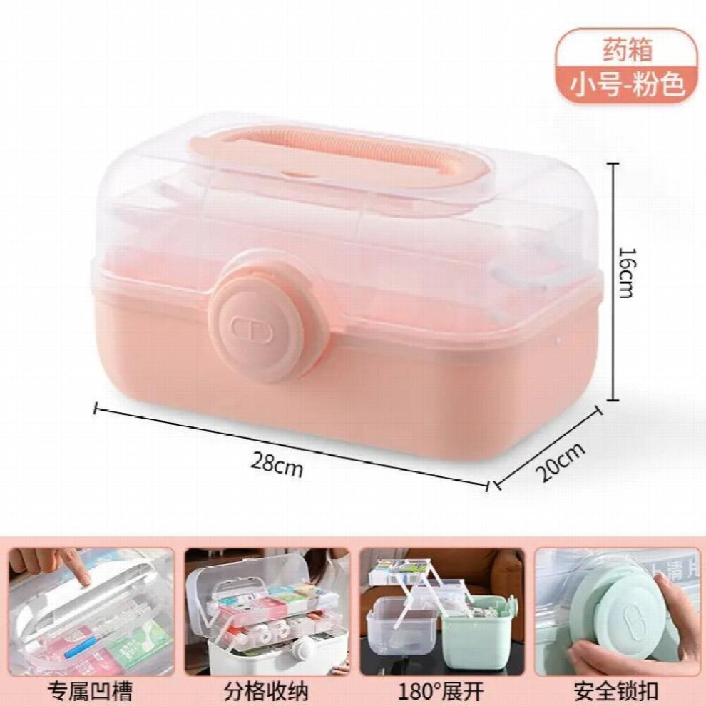 Multicoloured Large Capacity Family Medicine Organizer Box Portable First Aid Kit Medicine Storage Container Family Emergency Kit Box