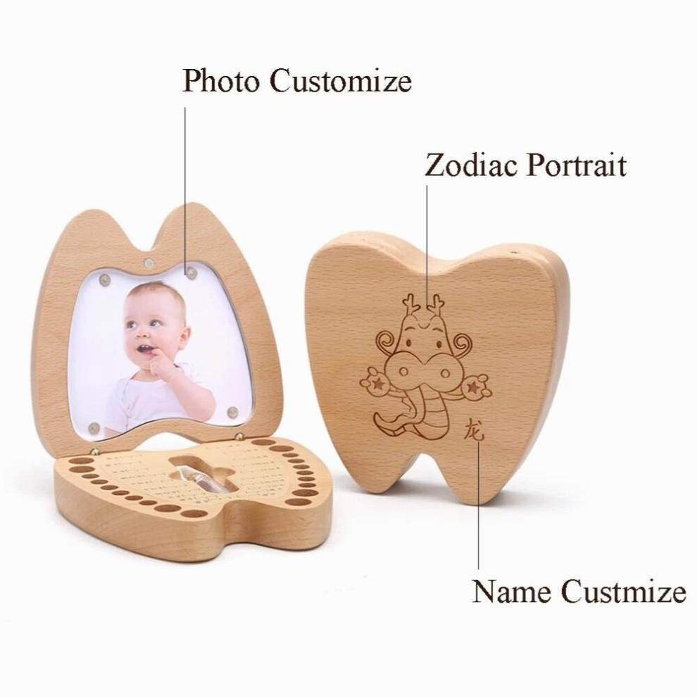 Solid Wooden Born Baby Tooth Box Milk Teeth Umbilical Lanugo Organizer Storage Chinese Style Boys Girls Souvenir Case
