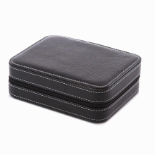 4 Slots Leather Watch Case Storage With Zipper Personalized Collection Portable Leather Bag Watch Bag Watches Accessory